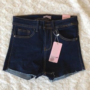 Fashion Nova What A Release Dark Denim Shorts Sz 1